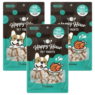 Happy Hour 樂點 骨健雞肉打結骨 培根風味 (2.5吋) 10入, 3包, 140g