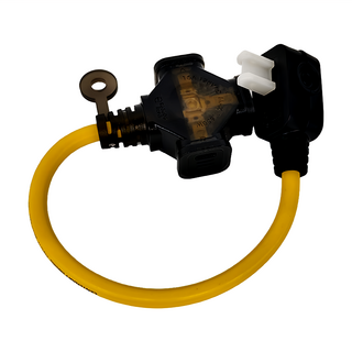 PowerWork 動力工廠 1對3座耐熱動力軟線 CT-2031Y 過載保護 電源指示 耐熱阻燃, 0.3m, 黃色, 1條