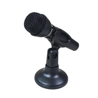 Kinyo 多媒體麥克風 附腳架 麥克風45 x 45 x 140mm 腳架73 x 73 x 120mm 120g, AY-0129, 黑色