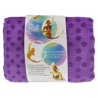 瑜珈墊舖巾 約450g 棉+聚酯纖維 防滑吸汗, 紫色, 183 x 63cm, 1條