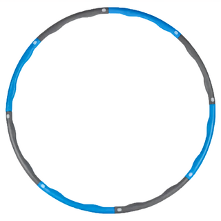 可拆卸拼接式成人兒童泡棉呼拉圈 波浪按摩點設計 95CM直徑 8節 1KG, 寶石藍 + 灰色, 1個