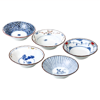 Saikai 西海陶器 染錦花繪 五件式小菜碟 Set, 1組