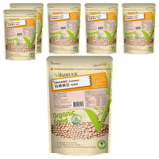 Vilson 米森有機 100%有機黃豆, 嚴選有機食品, 不使用農藥、化學肥料及任何人工添加物, 450g, 6包