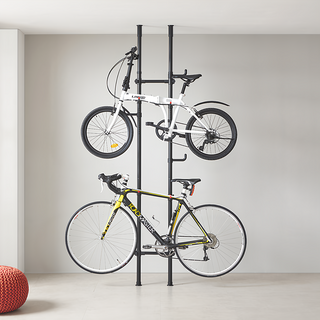 Blacksmith Hanger 室內自行車雙層站立式收納掛架, 1個, 黑色 + 紅色