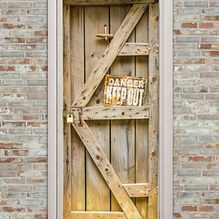 3D創意藝術牆貼門貼, G 危險木門