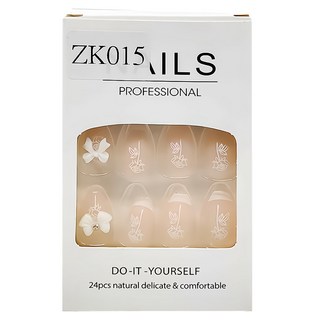 穿戴甲立體彩繪美甲貼片24片 ZK015, 1盒