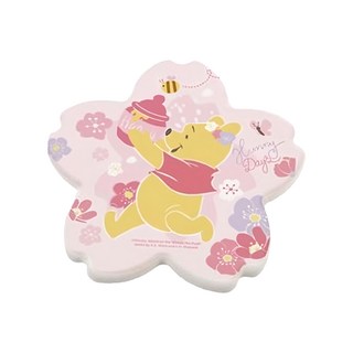 收納王妃 迪士尼櫻花珪藻土杯墊 2個, 禮物蜂蜜維尼 粉色, 1組