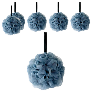 沐浴球 PE材質 51g 柔軟親膚 方便懸掛, 深藍色, 6個, 1組