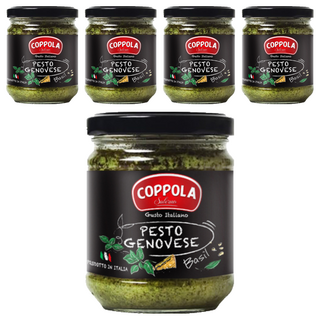 COPPOLA 柯波拉 義大利起司松子青醬, 100%義大利羅勒, 無麩質認證, 180g, 5罐