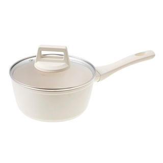 VILIVIN IH電磁爐適用 鑄造單柄湯鍋 18cm 奶油白, 1個