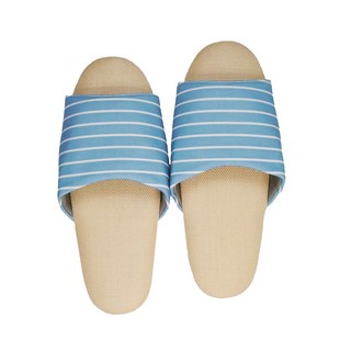 TAIWAN SLIPPER 台灣犀利趴 療癒系 舒活草蓆室內拖鞋 天藍條紋, 280, 1雙