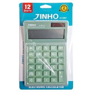 JINHO 京禾 12位元計算機，雙重電源, 綠色, 1個
