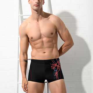 Summer Love 夏之戀 大男五分泳褲, TRAVELFOX尼龍彈性纖維, 2L, Black, 1件