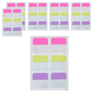 N次貼 分類索引片 單面型 66534 洋紅色+綠色+紫色 可重複黏貼, 36張, 6包