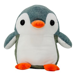 AllBeMine 歐比邁 填充玩具 毛料企鵝玩偶, 10吋, 灰色, 1個