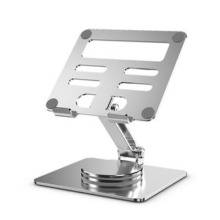 YUNMI 桌上型手機/筆電鋁合金摺疊支架 旋轉款, 1個, 銀色