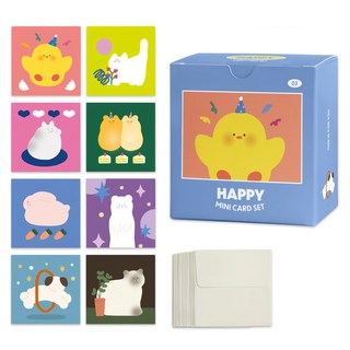 ICONIC HAPPY 迷你卡片信封組, 1組, 混色