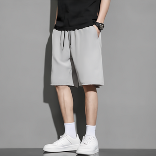 FANCY LIFE 冰絲透氣短褲 L/XL/2XL/3XL/4XL, 淺灰色