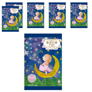 novopin童話森林入浴劑 星之銀幣, 肥皂香味, 閃光的藍色熱湯色, 50g, 6包