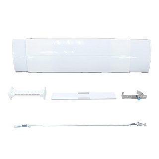 伸縮冷氣擋風板 調節式防直吹 白色 寬16cm/前50cm 後74cm ABS、尼龍, 單一商品, 1個