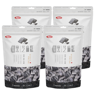 美味田 黑芝麻糕 原味, 純素 高鈣 高鐵, 口感Q彈 甜度適中, 不黏牙, 250g, 4袋