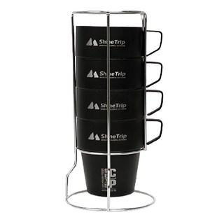 ShineTrip 山趣 趣飲套杯套組, 黑色, 1組