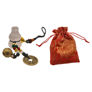 一對寶水晶葫蘆掛飾, 粉水晶, 2個