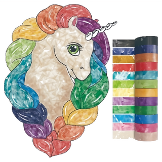 Sinwoo Factory 紙膠帶拼貼畫組 容易撕開 撕下來不留痕跡 12入, 水彩畫款, 1組