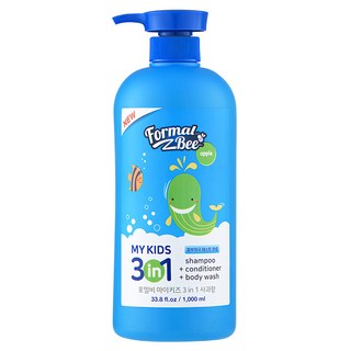 Formal Bee KiDS 3合1 嬰幼兒洗髮精+潤髮乳+沐浴乳, 1L, 1瓶