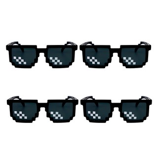 卡通像素太陽眼鏡, 黑色, 4個