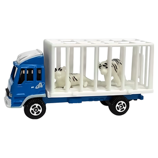 love color 樂彩森林 迷你合金車 5歲以上適用, 老虎運送車 滑行 藍色 + 白色, 1個, #76, 1組