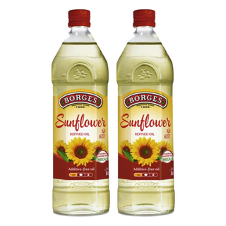 BORGES 西班牙原裝進口100%純葵花油 健康烹飪首選, 1L, 2瓶