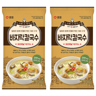 Sempio 膳府 蛤蜊刀削麵 韓國原裝進口 海鮮湯底, 100.3g, 2包