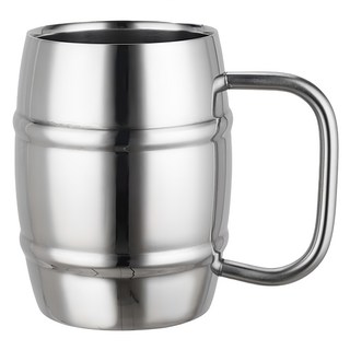 Hesii 304雙層不鏽鋼啤酒杯, 440ml, 1個