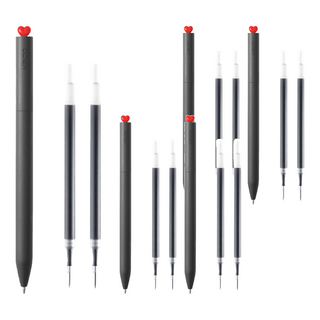 KaCO FIRST LOVE 初心旋轉中性筆圓珠筆 2支 0.5mm 筆芯, 暗戀黑, 5組