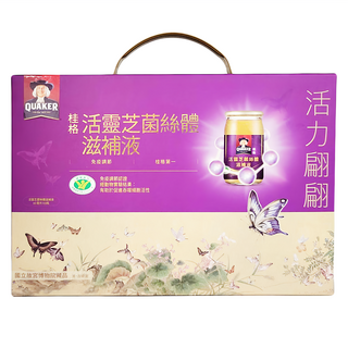 QUAKER 桂格 活靈芝菌絲體滋補液禮盒, 8瓶, 60ml, 1盒