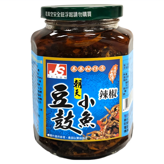 JI SUN 智珗食品 朝天豆鼓小魚辣椒 台灣製造, 350g, 1罐