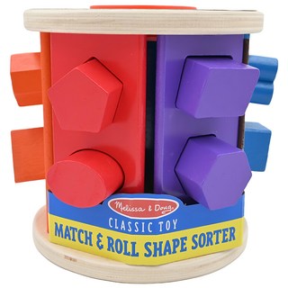 Melissa&Doug 瑪莉莎 益智 木製形狀配對收納盒, 1組