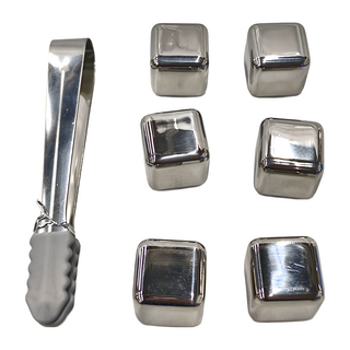 EDISH 冰夾316不鏽鋼冰塊塑盒裝6入組, 1組