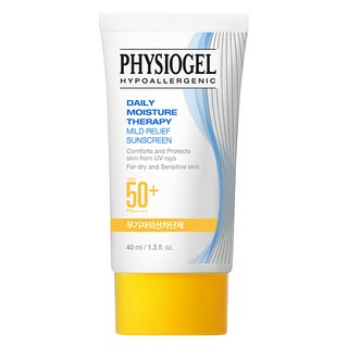 PHYSIOGEL 潔美淨 低敏全物理保濕防曬霜SPF50+ PA++++, 40ml, 溫和防曬，敏感肌適用，全家大小皆可安心使用, 1條