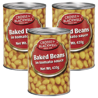 CROSSE&BLACKWELL 茄汁焗豆 420g, 英式早餐經典菜色, 英國原裝進口, 3罐