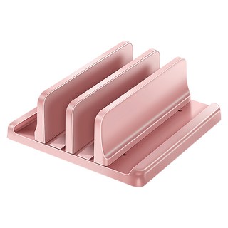 筆電散熱立架/收納架 雙槽型, 粉紅色, 1個