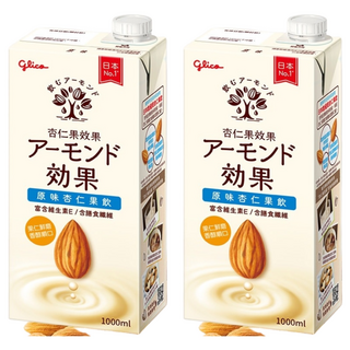 glico 格力高 原味杏仁果飲 2罐 1L (杏仁飲/無乳糖/膳食纖維/日本)