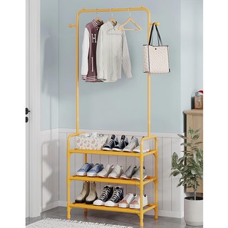 隔布款衣帽架 碳鋼材質 免工具安裝, 三層黃, 172 x 60cm