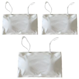 冰絲涼感降溫有胸墊平口小可愛, 胸寬30cm(胸圍需x2) 長28cm(含肩帶), 白