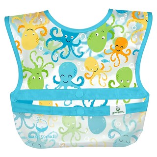 green sprouts 小綠芽 短袖圍兜兜, 海底章魚, 3件, 1組