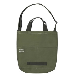 Bitplay 防潑水日常托特包 帆布版 苔蘚綠 大容量肩背包, 35 x 31 x 8.5cm