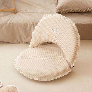 沐慕家居 折疊靠背和室椅, 奶茶裙邊, 1個