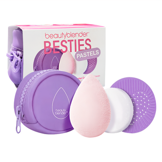 Beautyblender 原創美妝蛋 閨蜜限定組, 含旅行清潔皂0.5oz, 迷你清潔器, 精緻化妝包, 薰衣草, 1組