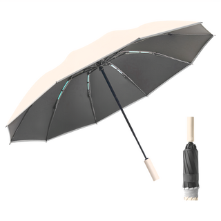 O beauty 奧緹 動反向夜光安全傘 雙骨強抗風 黃金比例美感 極簡時尚設計 3M超亮反光條 夜間出行也安全 自動開合 黑膠防曬